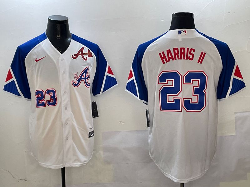 Men Atlanta Braves #23 Harris ii White City Edition 2025 Nike MLB Jersey style 2->los angeles lakers->NBA Jersey